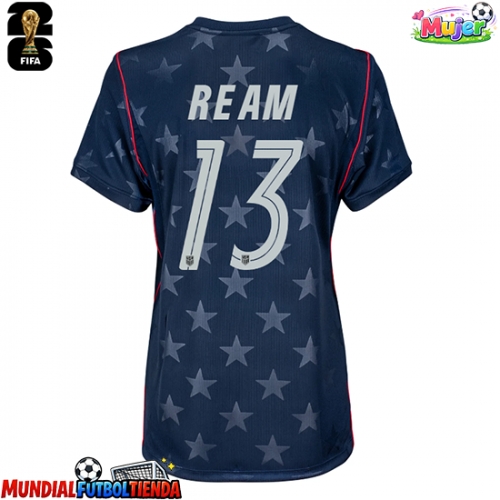 Camiseta Estados Unidos Tim Ream #13 Segunda Equipación Replica Mundial 2026 para mujer mangas cortas